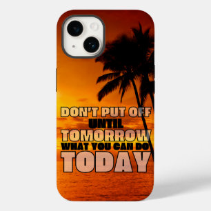 Palm beach ocean sunset motivational phrase Case-Mate iPhone 14 case