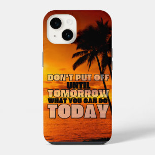 Palm beach ocean sunset motivational phrase iPhone 14 case