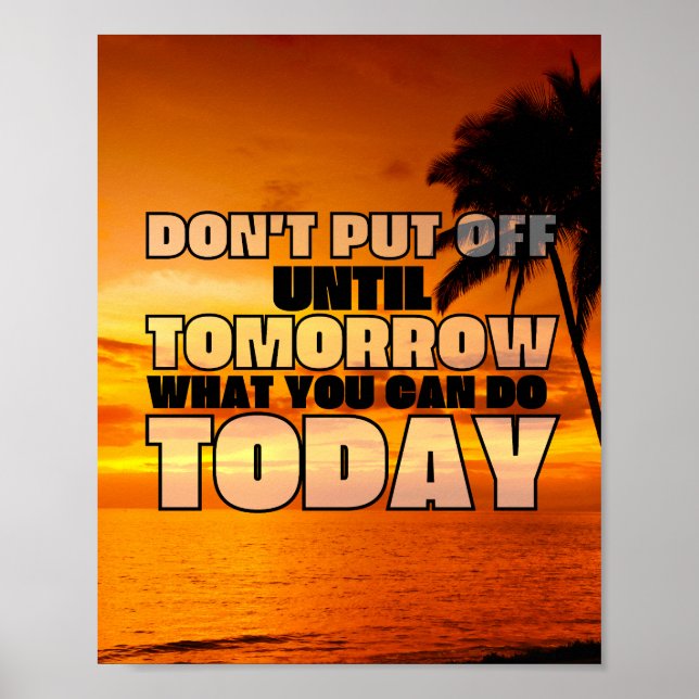 Palm beach ocean sunset | motivational phrase poster (Front)
