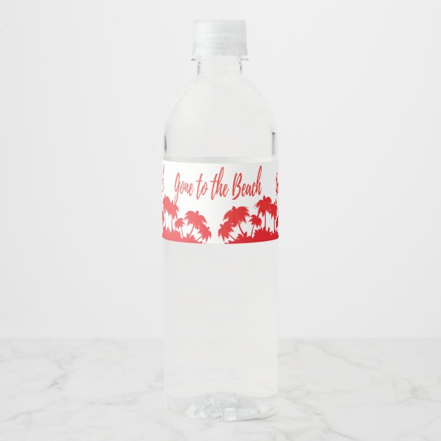 palm beach party favour water bottle label (Front)