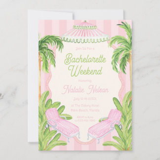Palm Beach Pool Loungers Bachelorette Weekend Invitation