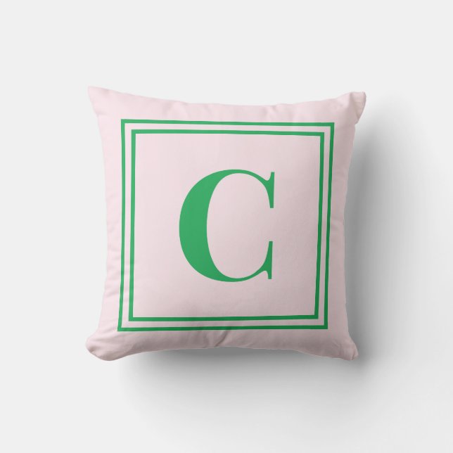 Palm Beach Preppy Monogram Throw Pillow (Front)