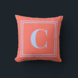 Palm Beach Preppy Monogram Throw Pillow<br><div class="desc">Add a bold pop of classic preppy style to your space with this Palm Beach preppy monogram throw pillow, featuring a large personalized initial framed by a crisp double border on a vibrant pink background. Inspired by bright coastal resort style and timeless collegiate decor, this custom pillow brings personality and...</div>