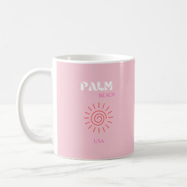 Palm Beach, Preppy, Preppy Room, Pink Coffee Mug (Left)