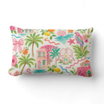 Palm Beach Preppy Throw Pillow