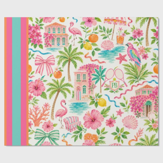 Palm Beach Preppy Wrapping Paper (Flat)