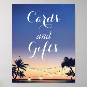 Palm Beach String Lights Card and Gifts Sign