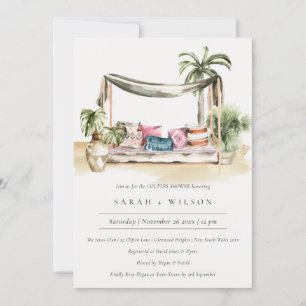 Palm Beach Tropical Cabana Couple Shower Invite