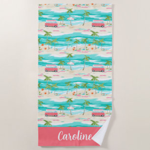 Palm Beach Tropical Island Beach Surf Vans Towel