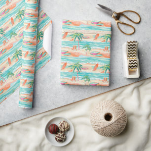 Palm Beach Tropical Island Beach Wrapping Paper