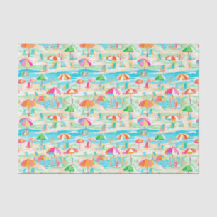 Palm Beach Tropical Island Chairs and Umbrellas Tissue Paper