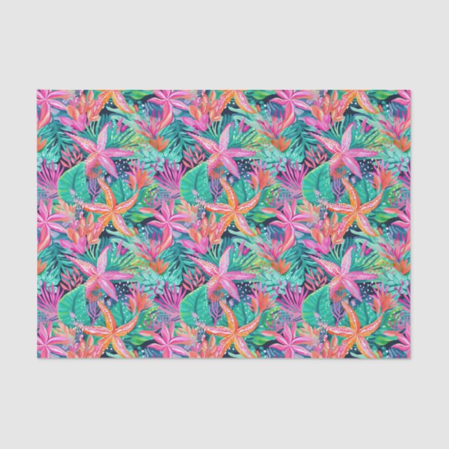 Palm Beach Tropical Island Underwater Starfish Tissue Paper (Front)