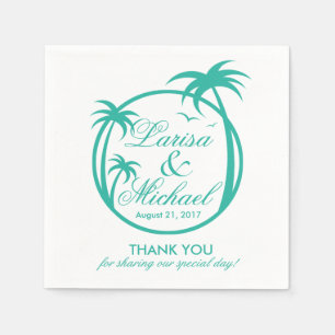 Palm Beach Tropical Logo aqua white Napkin