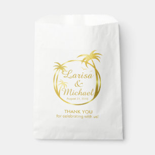 Palm Beach Tropical Logo   faux gold foil Favour Bags