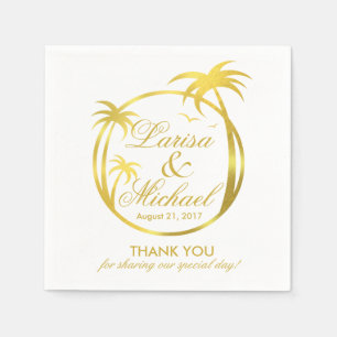 Palm Beach Tropical Logo faux gold foil Napkin