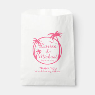 Palm Beach Tropical Logo   pink Favour Bags