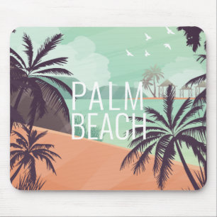 Palm Beach Vacation Scene in Soft Colours Mouse Pad
