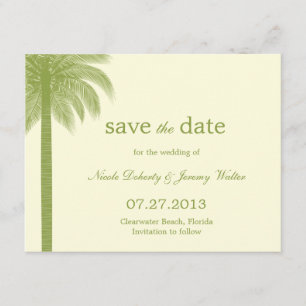 Palm Beach Wedding Save The Date Cards - Green
