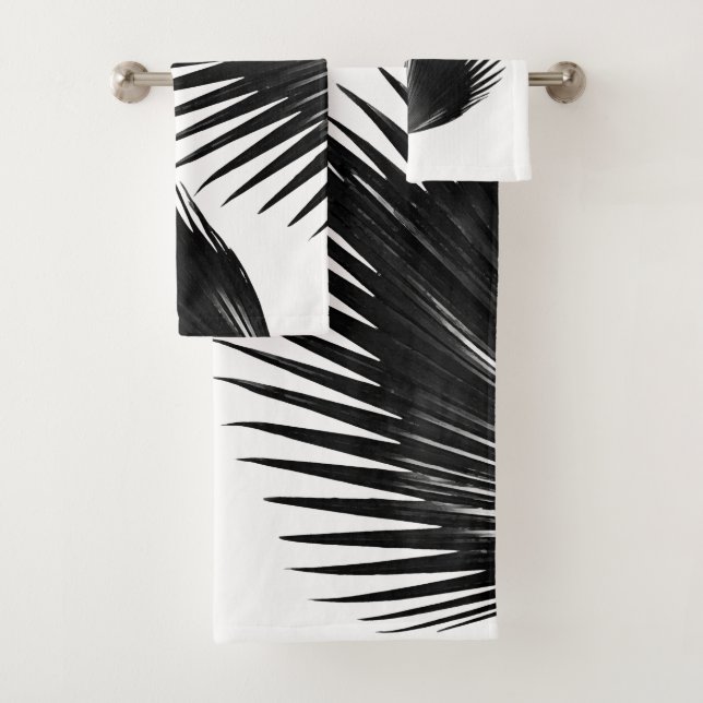 Palm Botanical Tropical Print Bath Towel Set (Insitu)