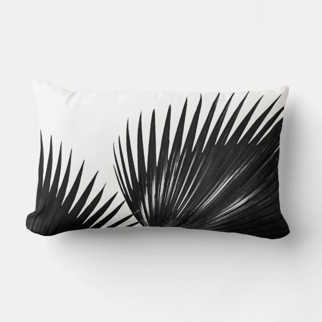 Palm Botanical Tropical Print Lumbar Cushion (Front)