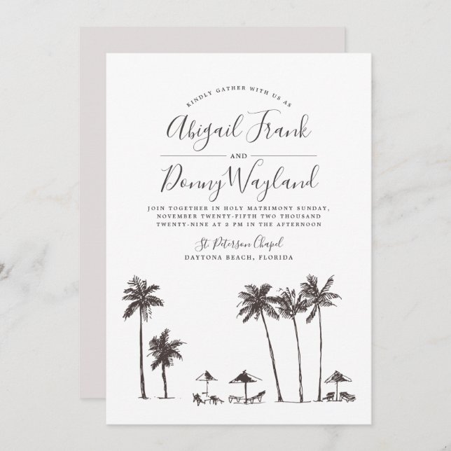 Palm Breeze | Wedding Celebration Invitation (Front/Back)