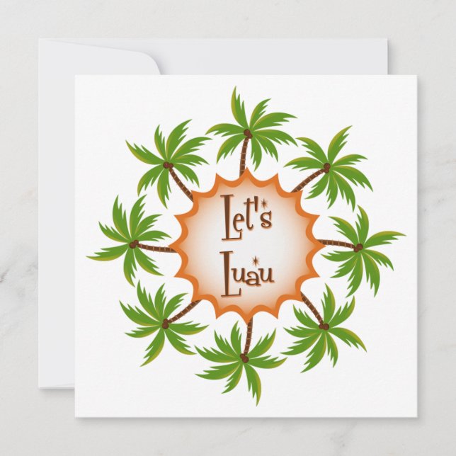Palm Circle Luau Invitation (Front)