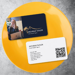 Palm Coastal Property Real Estate Realtor Photo QR Business Card