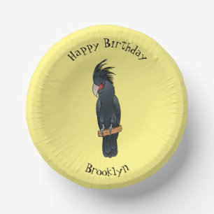 Palm cockatoo bird cartoon illustration  paper plate