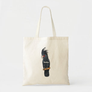 Palm cockatoo bird cartoon illustration  tote bag