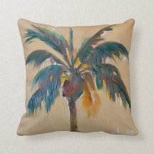 Palm Cotton Throw Pillow, Throw Pillow 16" x 16"