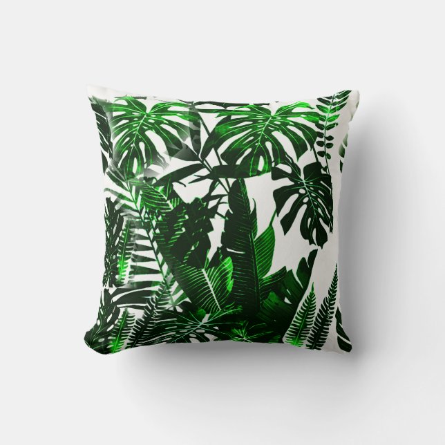 Palm Cotton Throw Pillow, Throw Pillow 16" x 16" (Front)