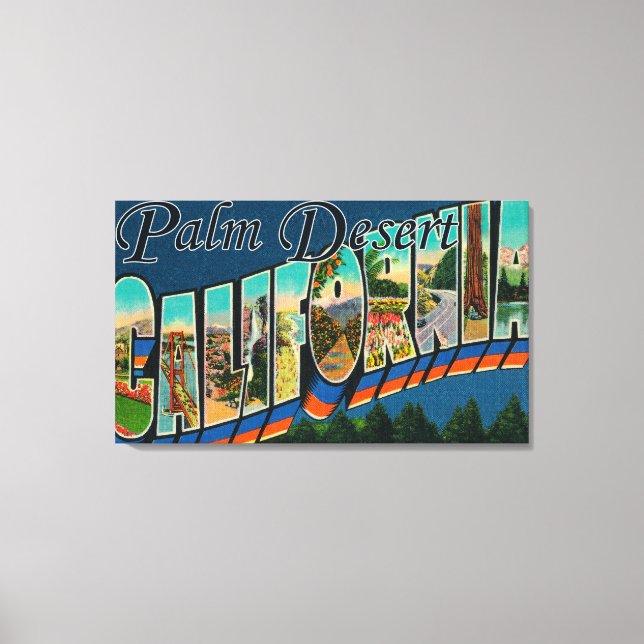 Palm Desert, California - Large Letter Scenes Canvas Print (Front)