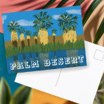 Palm Desert Palm Springs Oasis California Mojave Holiday Postcard<br><div class="desc">Check out this awesome coloured pencil illustration of a beautiful palm oasis in the desert and get ready to explore! Check out my shop for more designs too! Check out my shop for more hiking, camping, vanlife, birds and lots more! You can also find this design on tees, mugs, pillows,...</div>