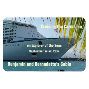 Palm Framed Bow Stateroom Door Marker Magnet