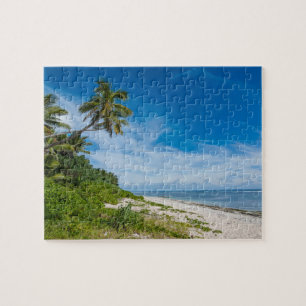 Palm Fringed Kolovai Beach Jigsaw Puzzle