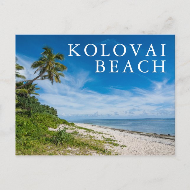 Palm Fringed Kolovai Beach Postcard (Front)