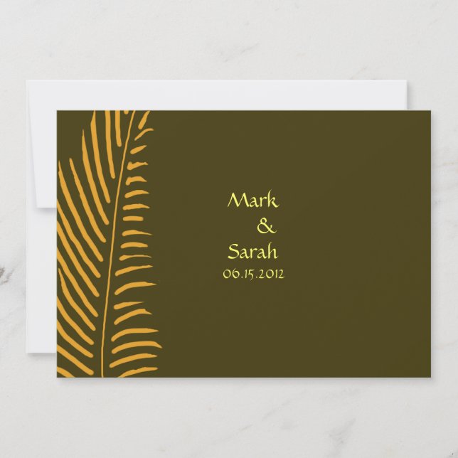 Palm Frond Orange Invitation (Front)