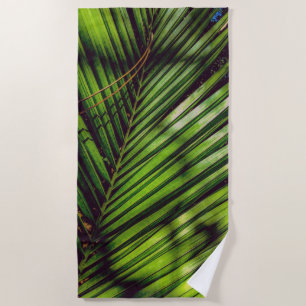 Palm Frond, Pine Needles and Shadows Beach Towel