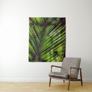 Palm Frond, Pine Needles and Shadows Tapestry
