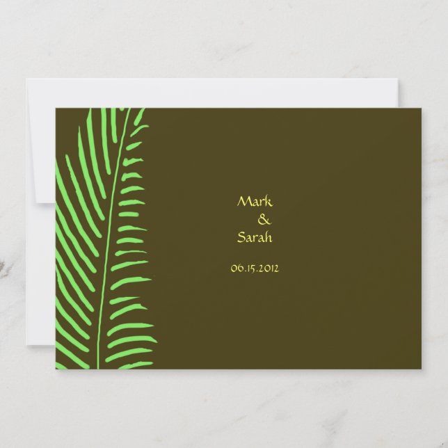 Palm Frond Wedding Invitation (Front)