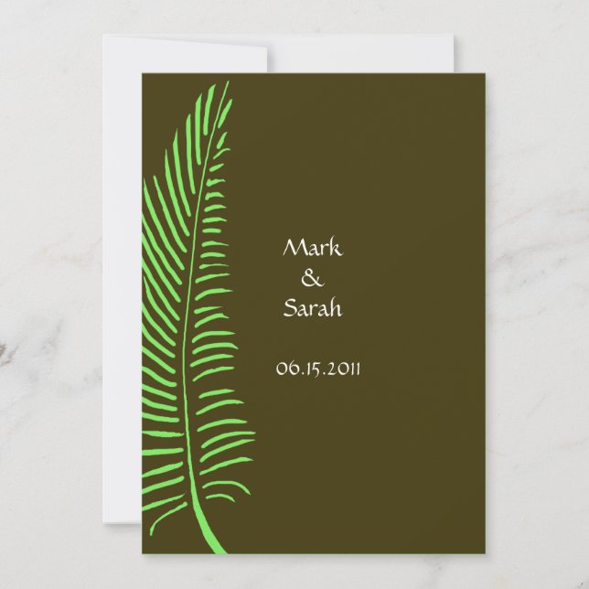 Palm Frond Wedding P Invitation (Front)