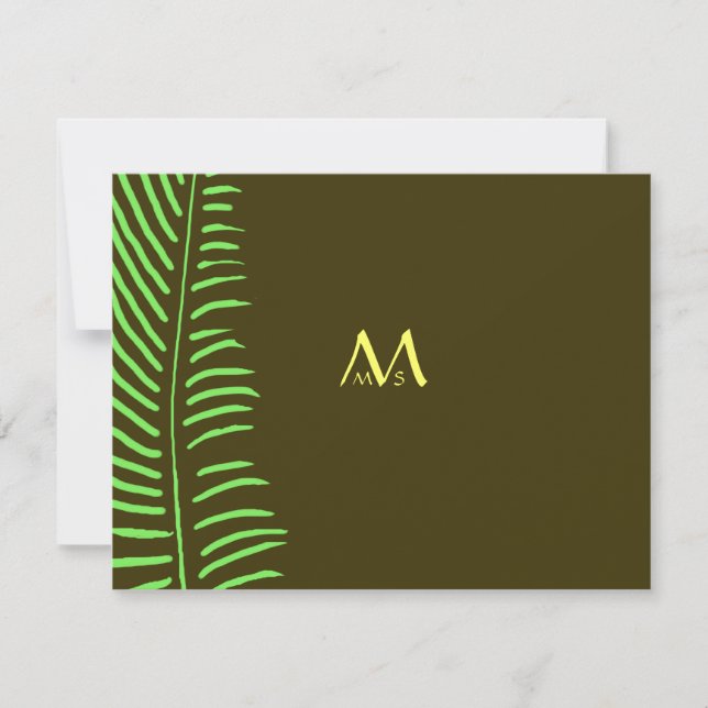Palm Frond Wedding RSVP Card (Front)