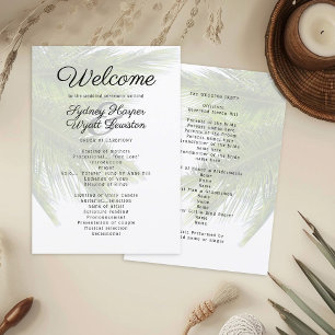 Palm Fronds Beach Wedding Ceremony Program Programme