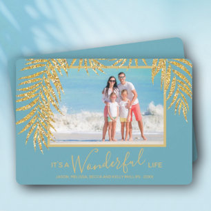 Palm Fronds Christmas Photo Holiday Card