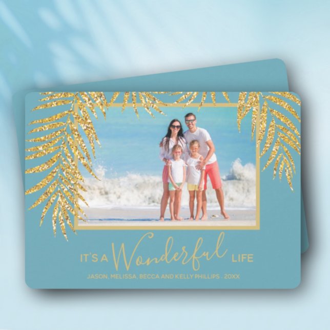 Palm Fronds Christmas Photo Holiday Card (Creator Uploaded)