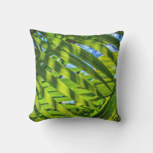 Palm Fronds Hawaiian Tropical Reversible Outdoor Cushion