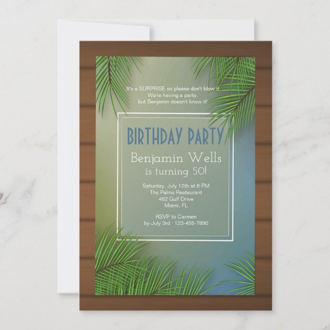 Palm Fronds Invitation (Front)