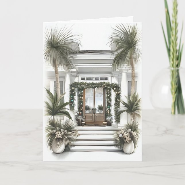 Palm Front Christmas Welcome Card (Front)