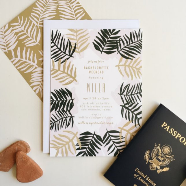 Palm Getaway Bachelorette Party Invitation (Creator Uploaded)