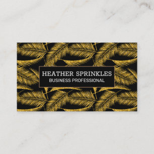 Palm Gold Leaves Natural Business Card